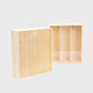 Three Bottle Wooden Wine Gift Box